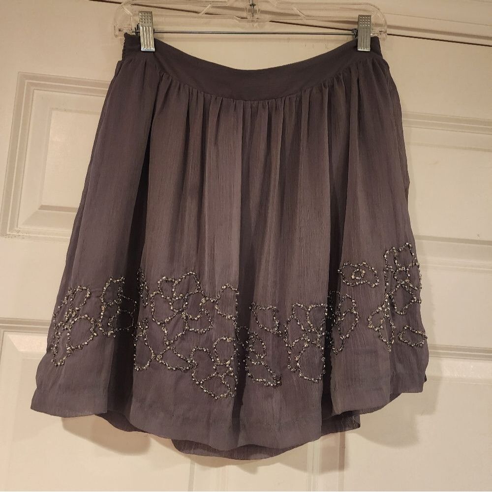Jennifer Lopez gray beaded skirt S